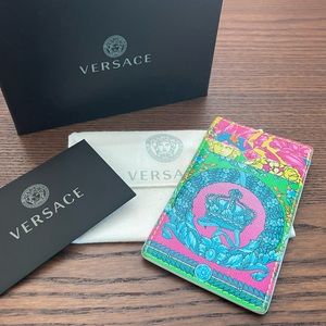 Versace Barocco print leather cardholder